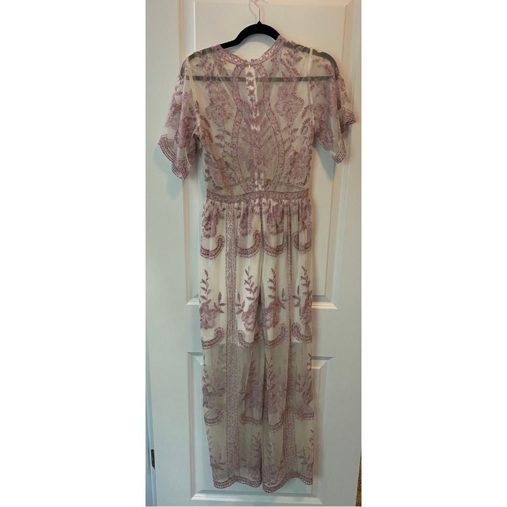 Altar’d State Pink Purple Lace Sheer Maxi Dress Women’s Size Small - Picture 4 of 12